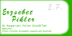 erzsebet pikler business card